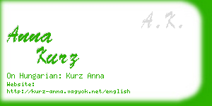 anna kurz business card